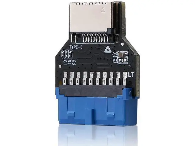 Alt view image 6 of 7 - 180 Degree 19-Pin USB 3.0 Header to 20-Pin Type-C A-Key Adapter, Internal Header Converter for PC Front Panel Type-E Port Extension