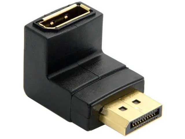 Main image of 90 Degree Down Angled DisplayPort Male to Female Extension Adapter, Low Profile DP Right Angle Extender Supports 4K@60Hz for PC GPU Monitor Laptop