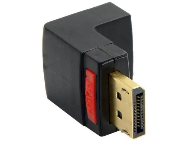 Alt view image 4 of 6 - 90 Degree Down Angled DisplayPort Male to Female Extension Adapter, Low Profile DP Right Angle Extender Supports 4K@60Hz for PC GPU Monitor Laptop