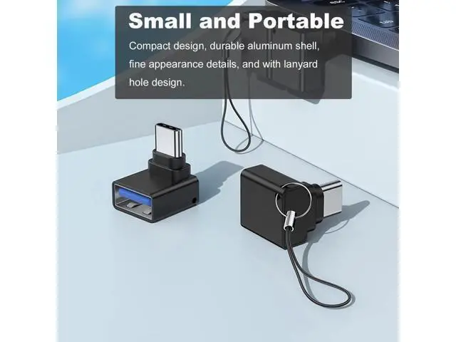 Alt view image 2 of 7 - 2 Pack 90 Degree USB-C Male to USB 3.0 Female Adapter, Up & Down Angled Type-C to USB-A Converter Black, Compatible with MacBook Pro Air & All Type-C Laptops