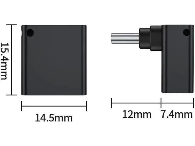 Alt view image 3 of 7 - 2 Pack 90 Degree USB-C Male to USB 3.0 Female Adapter, Up & Down Angled Type-C to USB-A Converter Black, Compatible with MacBook Pro Air & All Type-C Laptops