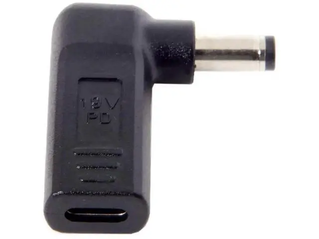 Alt view image 4 of 6 - 90 Degree Angled USB 3.1 Type-C to DC 5.5x2.1mm Adapter, 20V PD Emulator Trigger for Laptop Power Supply