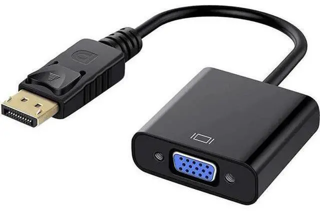 Main image of 1 Pack Gold-Plated DisplayPort Male to VGA Female Adapter, DP to VGA Converter for Laptop Desktop PC Monitor Projector HDTV, Black