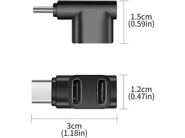 Alt view image 6 of 6 - 2-in-1 Dual USB C Splitter Adapter, 100W PD Fast Charge, USB3.1 Gen2 10Gbps Data, 4K@60Hz Video Output, Plug & Play Type-C Multiport Dongle for All Full-Function USB-C Devices