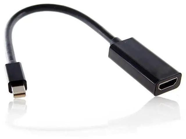 Main image of Mini DisplayPort to HDMI Female Adapter Cable, Audio Video Converter, Black, Compatible with 2011-2015 Mac Devices