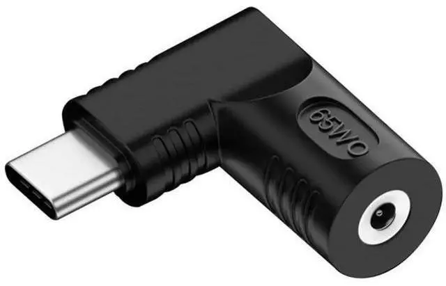 Main image of 90 Degree Right Angled DC 2.5x0.7mm to USB-C Charging Adapter, 20V Input Max 65W PD Power Converter for Laptops Mini Notebook