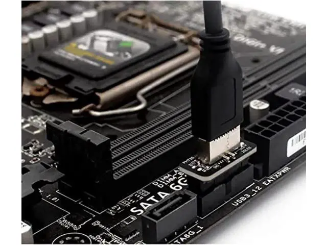 Alt view image 5 of 6 - Vertical Type-E Key-A to USB3.0 20Pin Mainboard Header Adapter, Internal Front Panel USB-C Port Converter