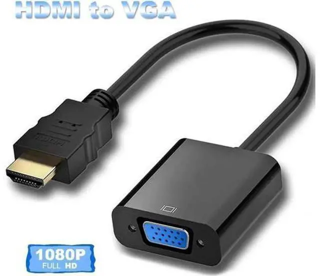 Main image of Active 1080P HDMI to VGA Adapter Male to Female, Black Converter for Laptop, PC, Xbox, Monitor, Projector, Chromebook
