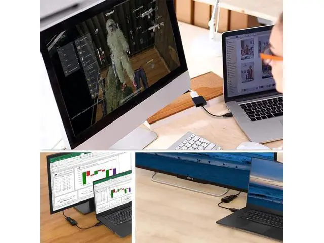 Alt view image 6 of 7 - Active 1080P HDMI to VGA Adapter Male to Female, Black Converter for Laptop, PC, Xbox, Monitor, Projector, Chromebook