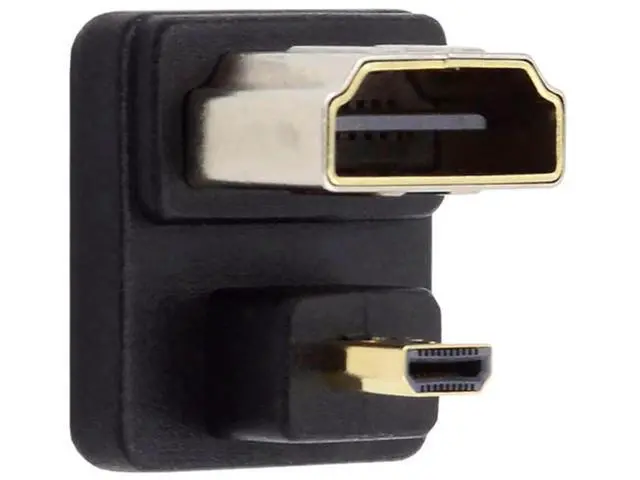 Alt view image 3 of 7 - 180° Up Angled Micro HDMI Male to HDMI Female Adapter, Supports 4K@60Hz