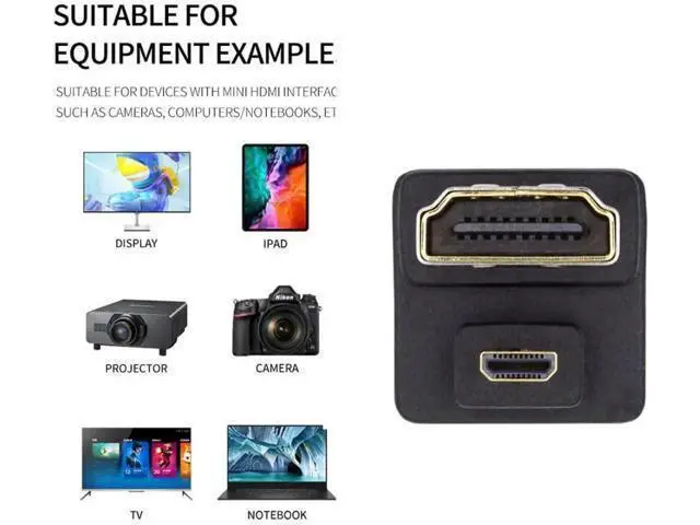 Alt view image 7 of 7 - 180° Up Angled Micro HDMI Male to HDMI Female Adapter, Supports 4K@60Hz