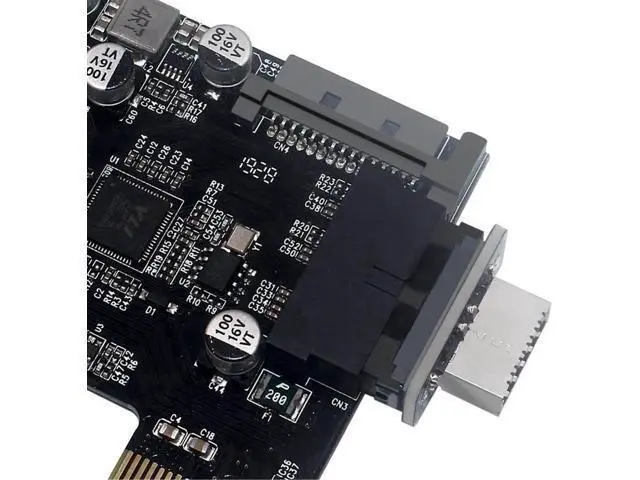Alt view image 4 of 5 - Straight Type USB3.0 19/20Pin Mainboard Header to Key-A Type-E Adapter for Chassis Front Panel USB-C Bracket