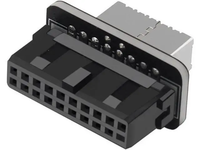 Alt view image 5 of 5 - Straight Type USB3.0 19/20Pin Mainboard Header to Key-A Type-E Adapter for Chassis Front Panel USB-C Bracket