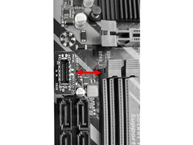 Alt view image 4 of 6 - Vertical Type-E Key-A to USB3.0 20Pin Mainboard Header Adapter, Internal Front Panel USB-C Port Converter