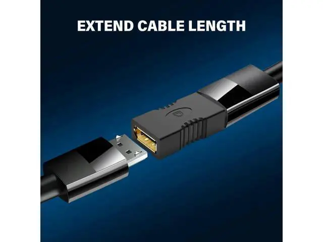 Alt view image 2 of 7 - 2 Pack Gold-Plated DisplayPort Female to Female Coupler, DP Cable Extender Adapter Support 4K@60Hz, 3D Video & DP Ethernet for Monitor PC Projector