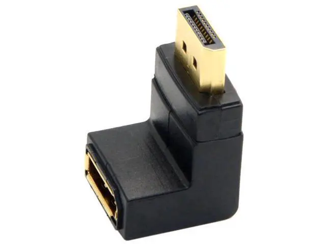 Alt view image 7 of 7 - 90 Degree Up Angled DisplayPort Male to Female Extension Adapter, Black Low Profile DP Right Angle Extender Connector for Laptops GPUs Monitors Desktops