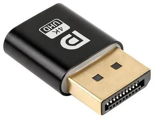 Main image of 1PCS DisplayPort Dummy Plug EDID Display Emulator, Headless Ghost Monitor Adapter Supports 2K 2560x1600@60Hz & 4K 4096x2160@17Hz for GPU Remote Access Mining Virtual Machine