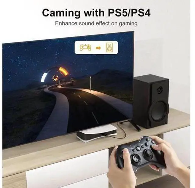 Alt view image 3 of 7 - Black USB External Stereo Sound Card Adapter with Independent 3.5mm Headphone & Mic Jack, Plug-and-Play Audio Converter Compatible with PS4 PS5 Windows Mac Linux