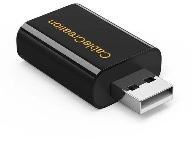 Alt view image 4 of 7 - Black USB External Stereo Sound Card Adapter with Independent 3.5mm Headphone & Mic Jack, Plug-and-Play Audio Converter Compatible with PS4 PS5 Windows Mac Linux