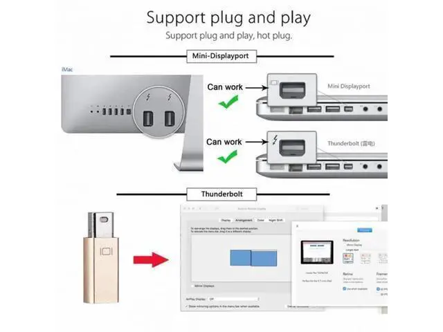 Alt view image 5 of 7 - Gold Mini DP Virtual Display Dummy Plug, 4K Mini DisplayPort Headless Ghost Monitor Emulator with DDC EDID, 4K@17Hz Display Emulator Adapter for Mining Rigs, Remote Desktop, Streaming & Rendering PCs