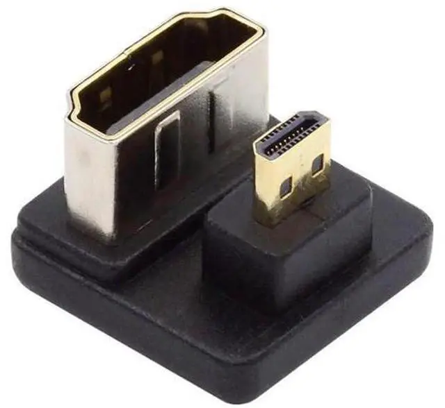 Main image of 180 Degree Down Angled Micro HDMI Male to HDMI Female Extension Adapter, Supports 4K@60Hz