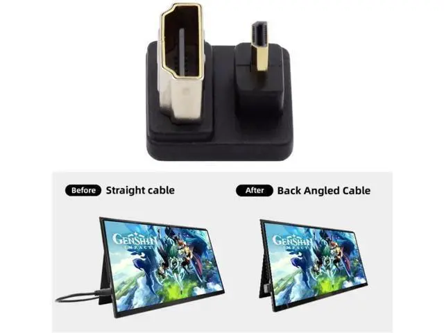 Alt view image 3 of 7 - 180 Degree Down Angled Micro HDMI Male to HDMI Female Extension Adapter, Supports 4K@60Hz