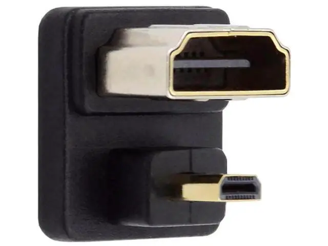 Alt view image 4 of 7 - 180 Degree Down Angled Micro HDMI Male to HDMI Female Extension Adapter, Supports 4K@60Hz