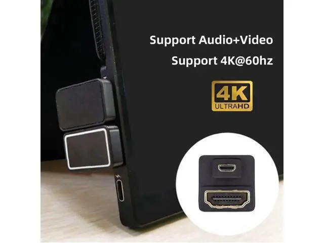 Alt view image 5 of 7 - 180 Degree Down Angled Micro HDMI Male to HDMI Female Extension Adapter, Supports 4K@60Hz