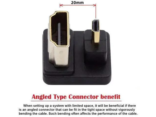 Alt view image 6 of 7 - 180 Degree Down Angled Micro HDMI Male to HDMI Female Extension Adapter, Supports 4K@60Hz