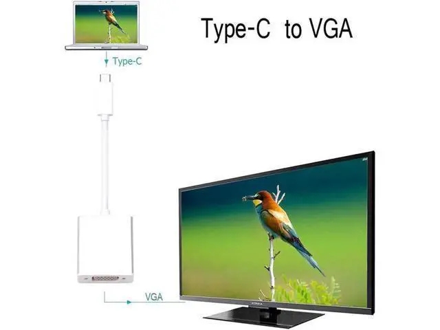 Alt view image 2 of 4 - USB-C to VGA Adapter, 1080P Video Converter with Aluminum Case, Compatible with Thunderbolt 3 for MacBook Pro & Yoga 920, Silver