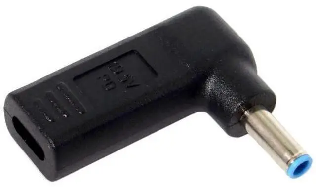 Main image of 90 Degree Angled USB 3.1 Type C Female to DC 4.5mm x 3.0mm PD Emulator Trigger Adapter, USB-C PD Power Converter for Dell/HP Laptops with 4.5*3.0mm DC Barrel Jack
