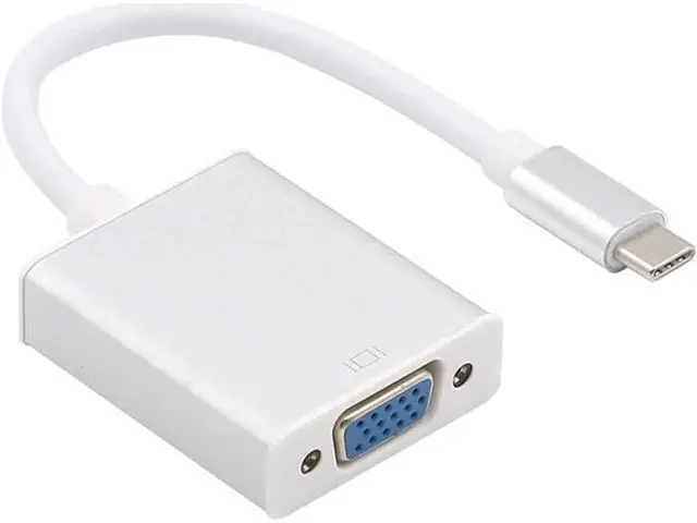 Alt view image 4 of 4 - USB-C to VGA Adapter, 1080P Video Converter with Aluminum Case, Compatible with Thunderbolt 3 for MacBook Pro & Yoga 920, Silver