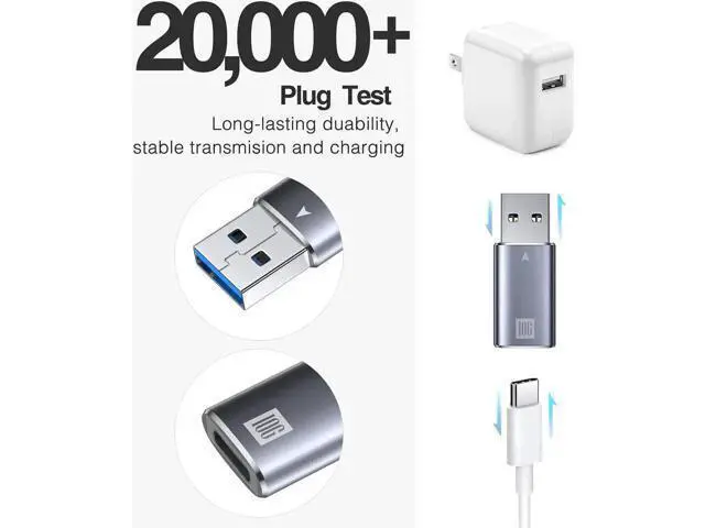 Alt view image 4 of 7 - USB C Female to USB A Male Adapter, 10Gbps USB 3.1 Gen 2 SuperSpeed Connector, Type-C to USB A Charging & Data Sync Adapter for Laptop, Power Bank, Type-C Earphone
