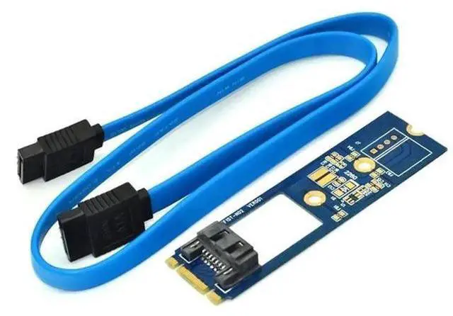 Main image of M.2 NGFF SATA B+M Key to SATA 3.0 Adapter Riser Card, 2280 Size M2 to SATA Converter Board with SATA 3.0 Cable for Desktop PC