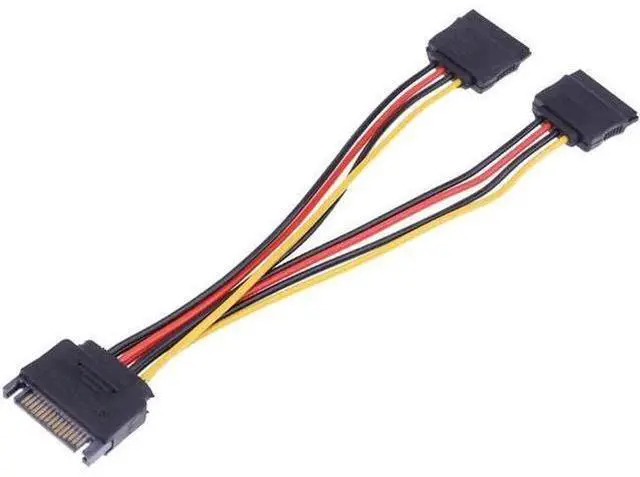 Alt view image 3 of 5 - SATA Power Y Splitter Cable, 15 Pin SATA Power Splitter Cable Adapter SATA 15 Pin Male to Dual Female Power Y- Cable, 7 Inch 1 Pack