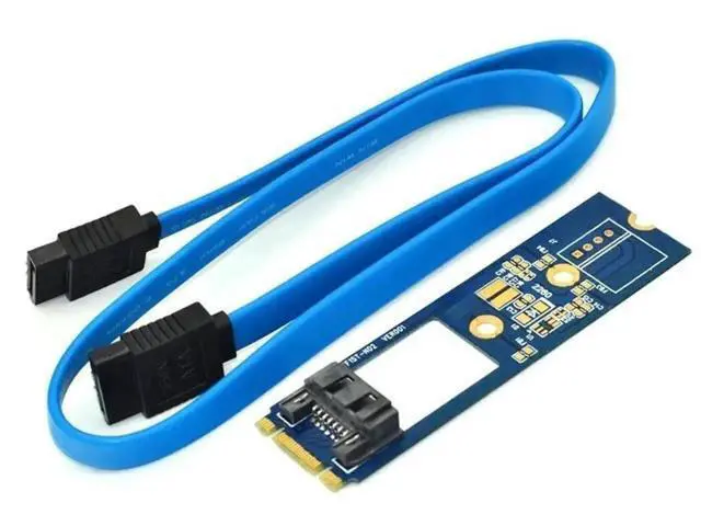 Alt view image 3 of 3 - M.2 NGFF SATA B+M Key to SATA 3.0 Adapter Riser Card, 2280 Size M2 to SATA Converter Board with SATA 3.0 Cable for Desktop PC