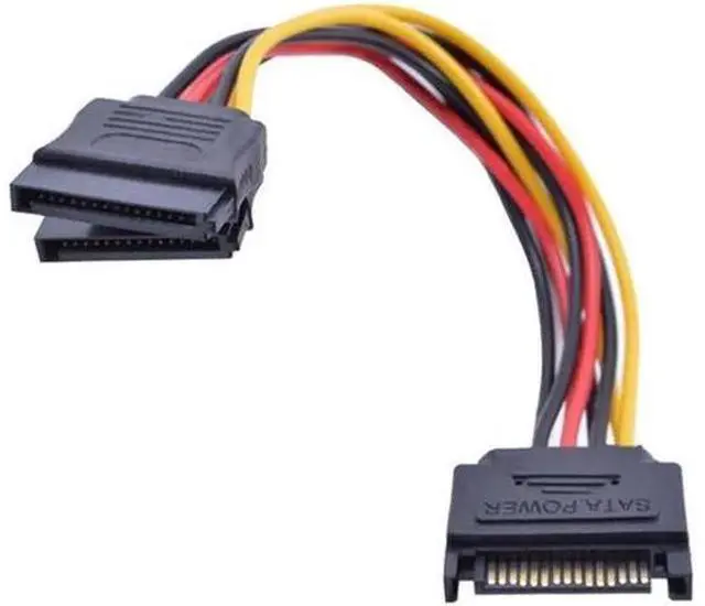 Alt view image 4 of 5 - SATA Power Y Splitter Cable, 15 Pin SATA Power Splitter Cable Adapter SATA 15 Pin Male to Dual Female Power Y- Cable, 7 Inch 1 Pack