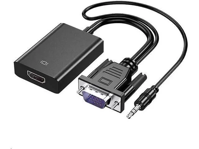 Alt view image 4 of 7 - VGA Male to HDMI Female 1080P Converter Adapter with 3.5mm Audio Cord