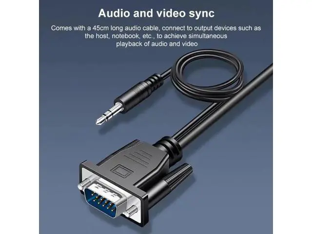 Alt view image 5 of 7 - VGA Male to HDMI Female 1080P Converter Adapter with 3.5mm Audio Cord