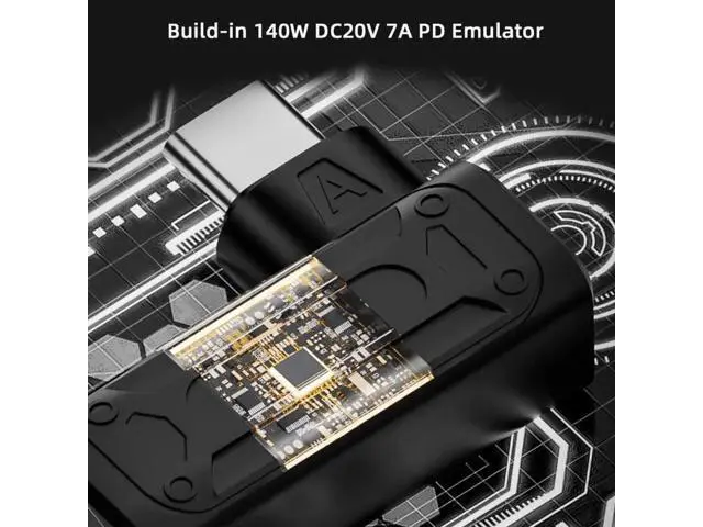Alt view image 7 of 7 - 140W Max DC 6.0x1.4mm to USB-C PD Power Adapter, 90 Degree Right Angle Converter Plug for Laptops, Phones & All Type-C Devices