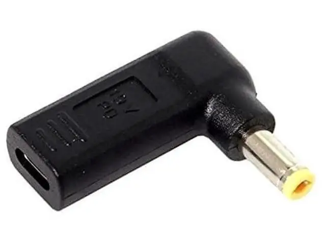 Alt view image 5 of 6 - 90 Degree Angled USB3.1 Type-C to DC 5.5×2.5mm PD Trigger Emulator Adapter, 20V Fixed Output