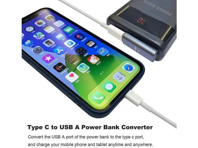 Alt view image 3 of 6 - 2 Pack Left & Right 90 Degree USB C Female to USB A Male Adapter, Fast Charging Converter Compatible with iPhone, iWatch, AirPods, iPad Air/Mini & USB-C Devices