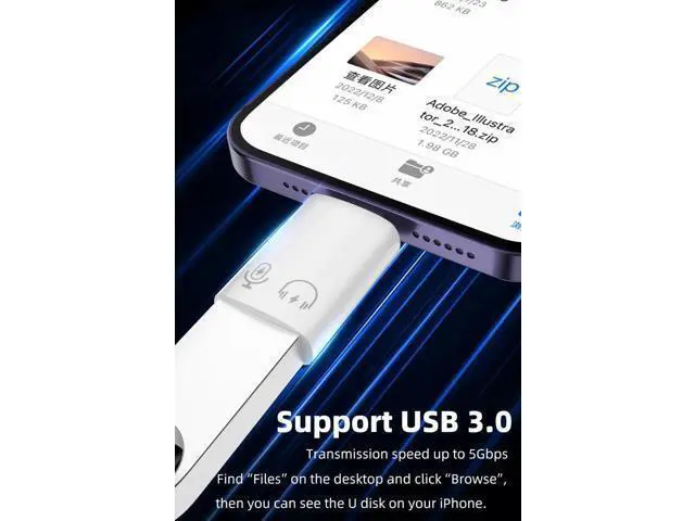 Alt view image 4 of 7 - 2 Pack USB-C to USB 3.0 OTG Adapter, Plug-and-Play Converter for iPhone 15/16 Series & iPad, Supports Flash Drive, Card Reader, Keyboard, Mouse, Lavalier Mic & Digital Headphones