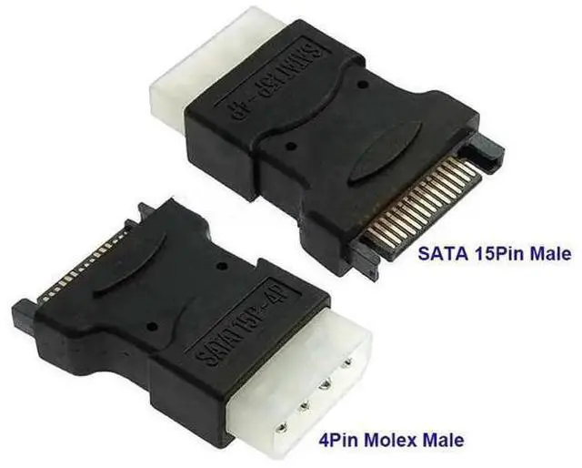 Alt view image 6 of 6 - 2PCS 4Pin Molex IDE to SATA 15Pin Power Adapter Cable, Male Big 4Pin to SATA Female Power Converter for HDD SSD