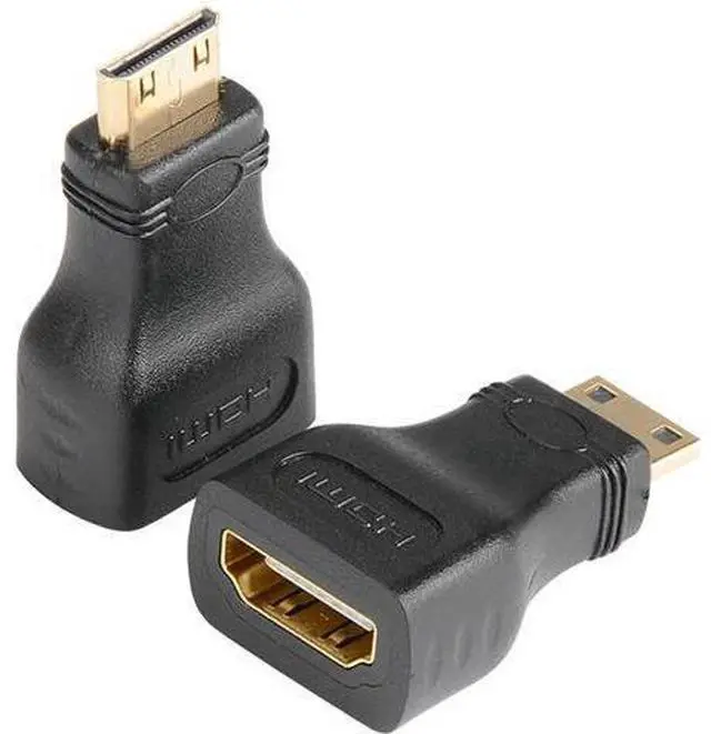 Main image of 2 Pack Gold-Plated HDMI Female to Mini HDMI Male Adapter, Standard HDMI to Mini HDMI Converter for Digital Camera, Camcorder, Tablet & Laptop