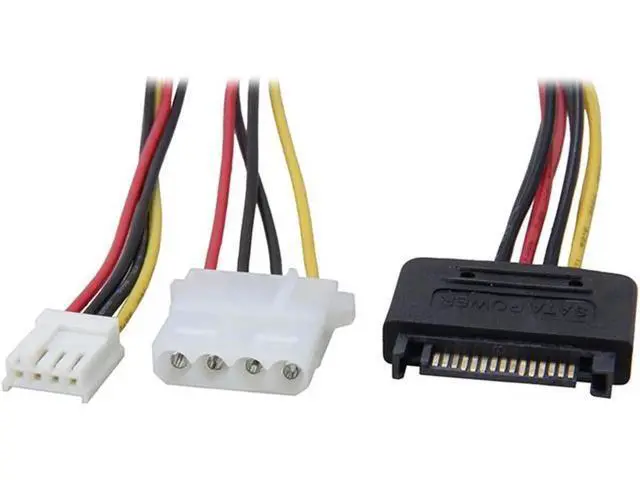 Alt view image 3 of 5 - 8 Inch SATA to 4Pin LP4 Molex Y Splitter Power Cable, SATA Male to IDE LP4 & Floppy SP4 Female Power Adapter Cord