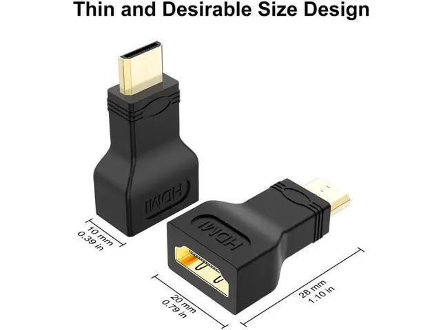 Alt view image 4 of 6 - 2 Pack Gold-Plated HDMI Female to Mini HDMI Male Adapter, Standard HDMI to Mini HDMI Converter for Digital Camera, Camcorder, Tablet & Laptop