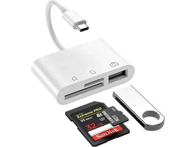Main image of USB C to SD Card Reader, USB Camera Connection Kit, USB C to USB OTG Adapter, Type C Micro SD Card Reader for iPad Pro 11"/12.9" 2018, MacBook Pro, Samsung, Chromebook, XPS