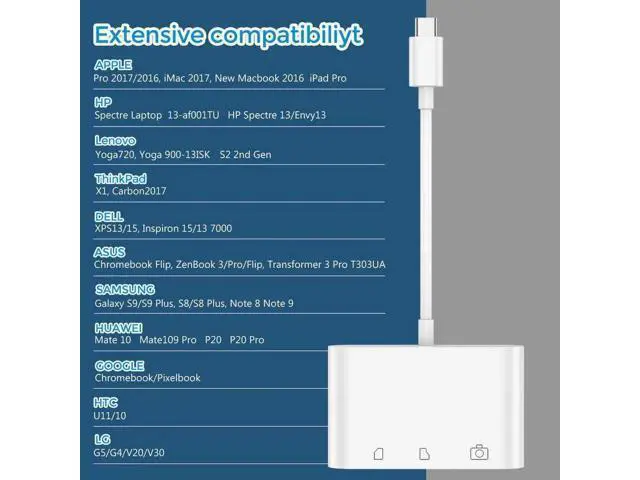 Alt view image 6 of 7 - USB C to SD Card Reader, USB Camera Connection Kit, USB C to USB OTG Adapter, Type C Micro SD Card Reader for iPad Pro 11"/12.9" 2018, MacBook Pro, Samsung, Chromebook, XPS