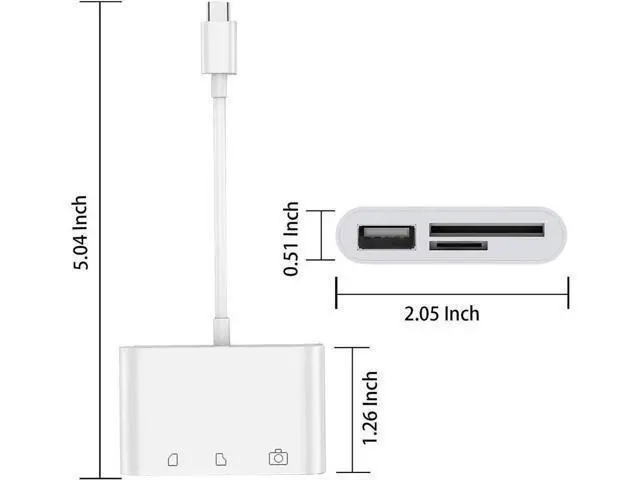 Alt view image 7 of 7 - USB C to SD Card Reader, USB Camera Connection Kit, USB C to USB OTG Adapter, Type C Micro SD Card Reader for iPad Pro 11"/12.9" 2018, MacBook Pro, Samsung, Chromebook, XPS